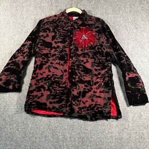 Chicos Design Velvet‎ Burnout Embellished Sequins Button Up Jacket Size 1